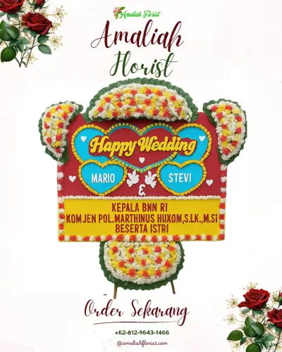 Karangan Papan Bunga Pernikahan di Jemah